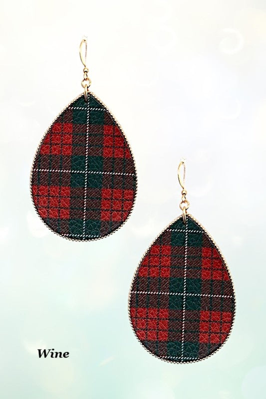 CHRISTMAS PATTERN TEARDROP EARRING