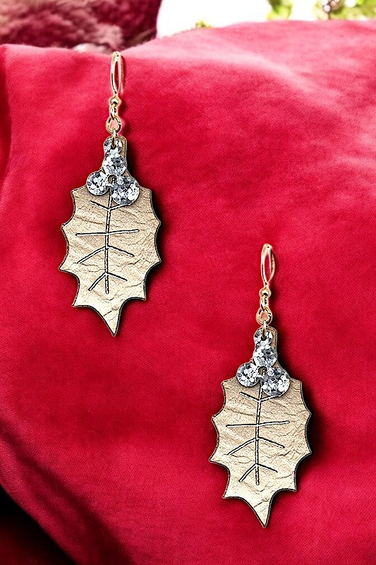 CHRISTMAS MISTLETOE DANGLE EARRING