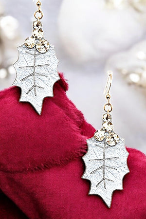 CHRISTMAS MISTLETOE DANGLE EARRING