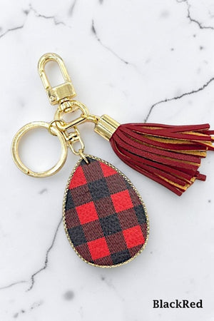 CHRISTMAS PATTERN TASSEL DANGLE FESTIVE KEYCHAIN