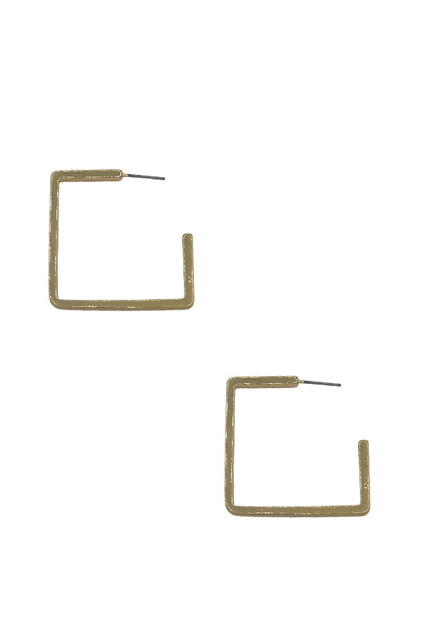 Semi Square Hoop Earring