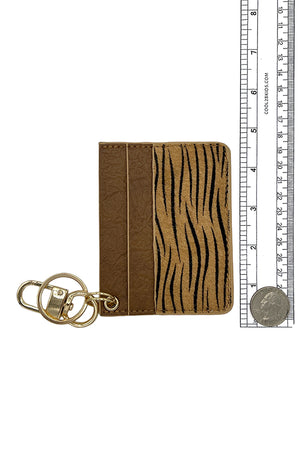 Animal Print Mini Card Holder Keychain