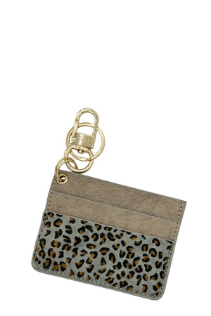 Animal Print Mini Card Holder Keychain