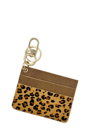 Animal Print Mini Card Holder Keychain