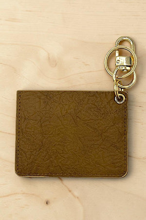 ANIMAL PRINT MINI CARD HOLDER KEYCHAIN