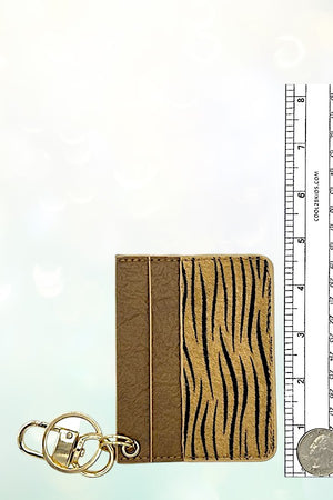 ANIMAL PRINT MINI CARD HOLDER KEYCHAIN