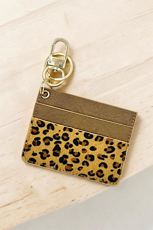 ANIMAL PRINT MINI CARD HOLDER KEYCHAIN
