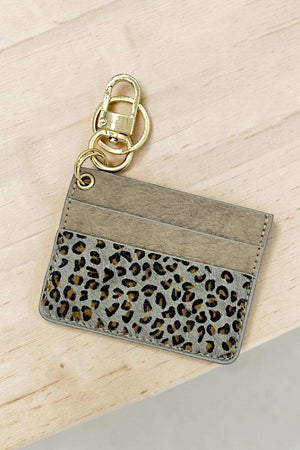 ANIMAL PRINT MINI CARD HOLDER KEYCHAIN