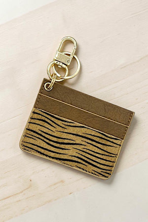 ANIMAL PRINT MINI CARD HOLDER KEYCHAIN