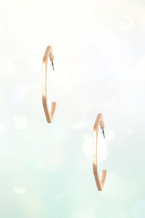 HEXAGON SHAPE SEMI HOOP EARRING