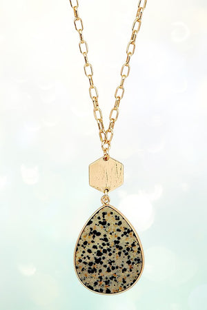 TEARDROP PENDANT LONG NECKLACE SET
