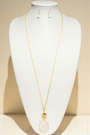 TEARDROP PENDANT LONG NECKLACE SET