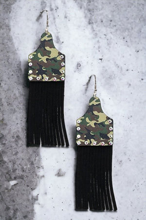 Fringe Mix Print Drop Earring