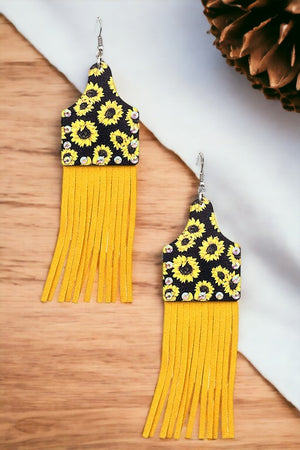 Fringe Mix Print Drop Earring