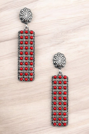 BEADED GEMSTONE PAVE DROP EARRING