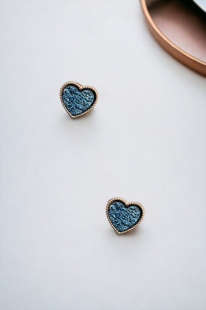 Faux Druzy Heart Post Earring