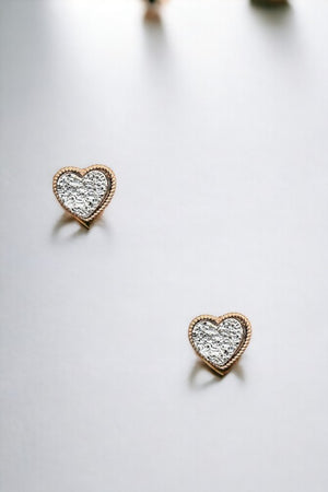 Faux Druzy Heart Post Earring