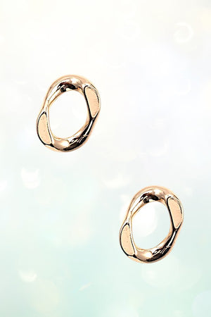 MODERN RECTANGULAR TWIST STUD EARRING