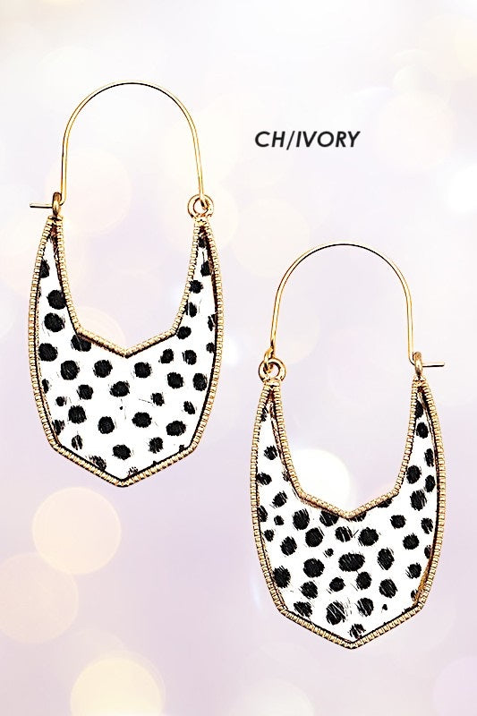 ANIMAL PRINT DROP EARRING