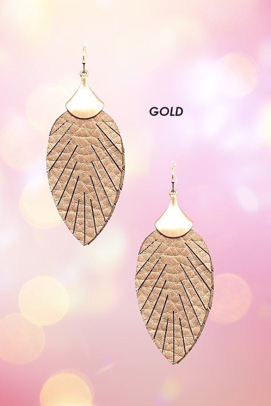 FRINGE LEAF DANGLE EARRING