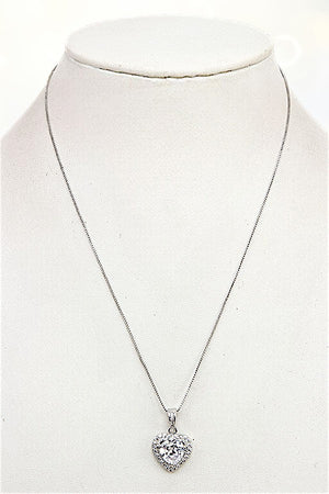 HEART CRYSTAL GEMSTONE PENDANT NECKLACE