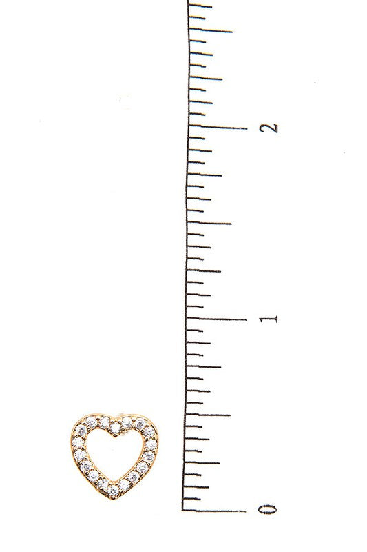 Cubic Zirconia Heart Pendant Necklace Set