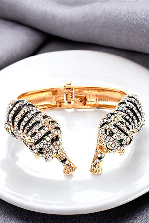 TIGER RHINESTONE PAVE HINGE BRACELET