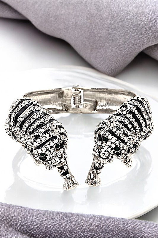 TIGER RHINESTONE PAVE HINGE BRACELET