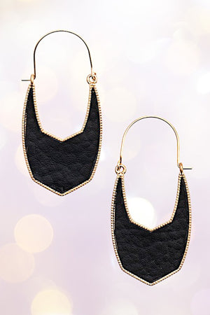 FAUX LEATHER DROP EARRING