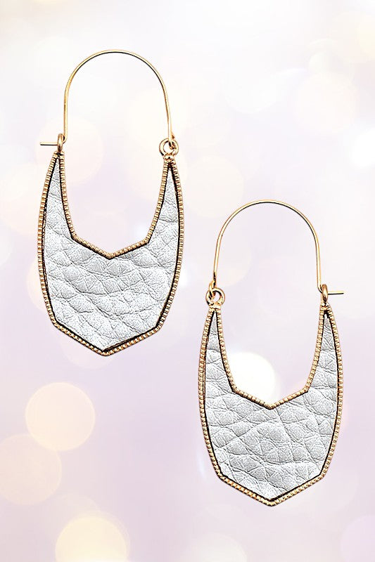 FAUX LEATHER DROP EARRING