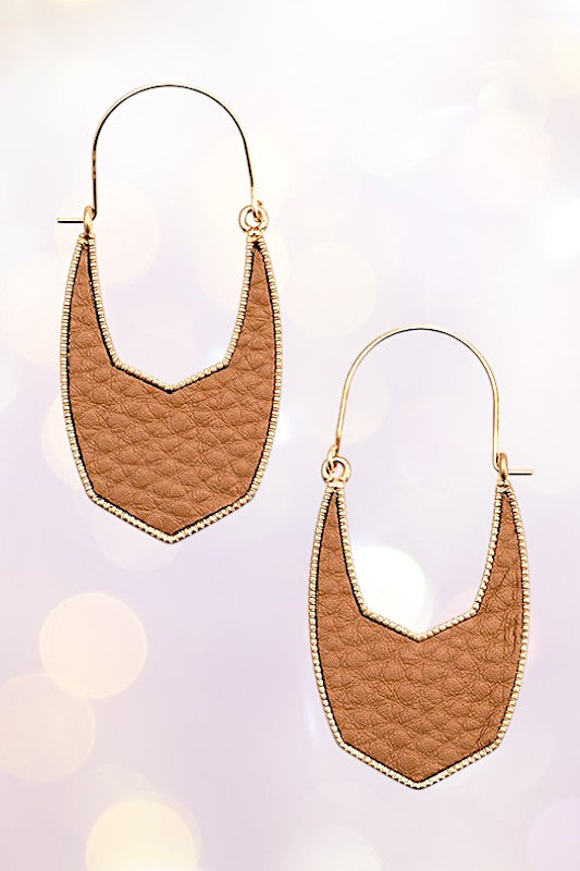 FAUX LEATHER DROP EARRING