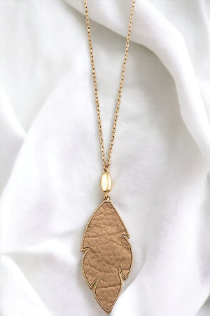 Framed Leaf Pendant Necklace