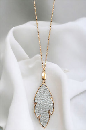 Framed Leaf Pendant Necklace