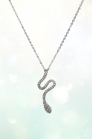 CZ STONE PAVE SNAKE PENDANT NECKLACE