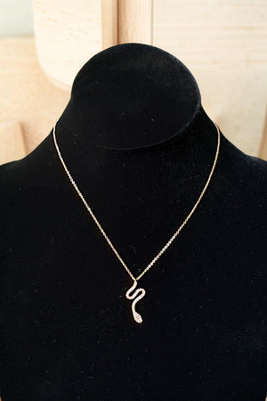 CZ STONE PAVE SNAKE PENDANT NECKLACE