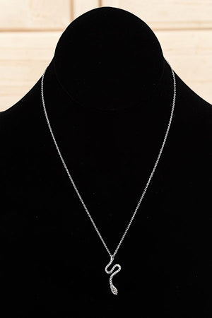 CZ STONE PAVE SNAKE PENDANT NECKLACE