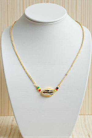 SHELL BEADED PENDANT NECKLACE