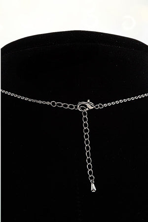 CZ STONE PEARL FRAME PENDANT NECKLACE