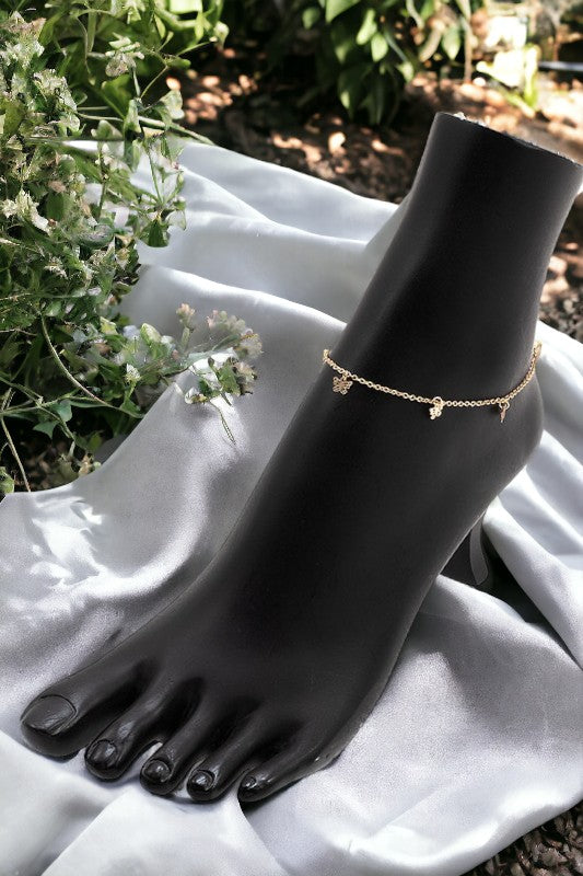 Butterfly Link Charm Anklet