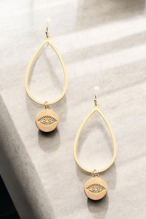 EVIL EYE ACCENT TEARDROP EARRING