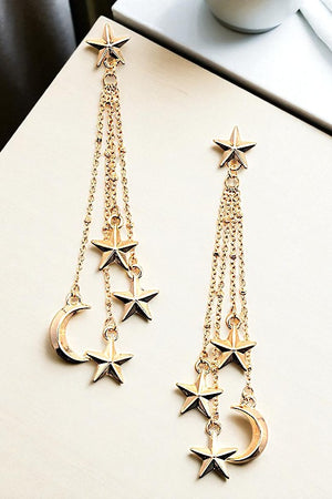 DANGLE MOON AND STAR EARRING