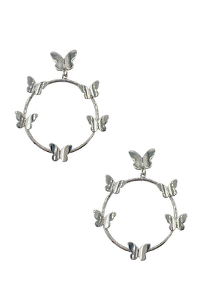 Butterfly Accent Hoop Earring