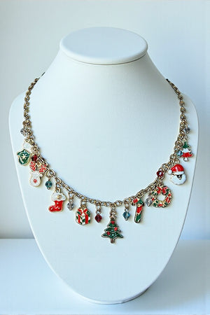 CHRISTMAS THEME MULTI CHARM NECKLACE