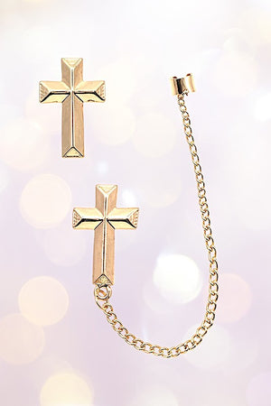 CROSS ACCENT CHAIN EAR CUFF