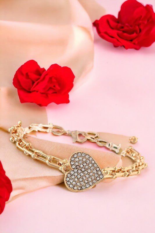 Heart Charm Chain Bracelet