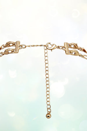 CRYSTAL TEARDROP PENDANT LAYERED NECKLACE SET