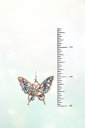 FLORAL RESIN CLEAR BUTTERFLY EARRING