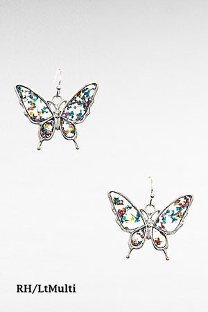 FLORAL RESIN CLEAR BUTTERFLY EARRING