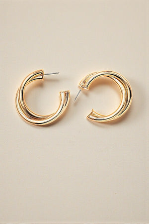 INTERLOCK TUBE SEMI HOOP EARRING