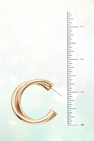 INTERLOCK TUBE SEMI HOOP EARRING